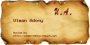Ulman Adony névjegykártya